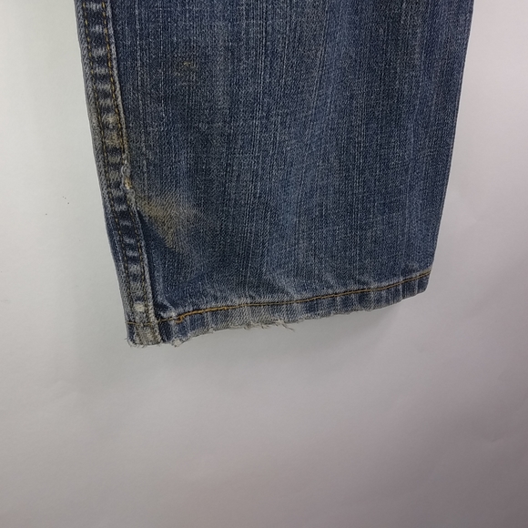 Levis 505 33 Mens Dark Stone Wash Destroyed Jeans - Picture 8 of 9